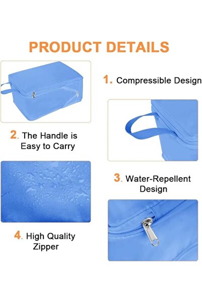 OEM Organizatoare pentru valize și bagaje - set de 4 piese albastre