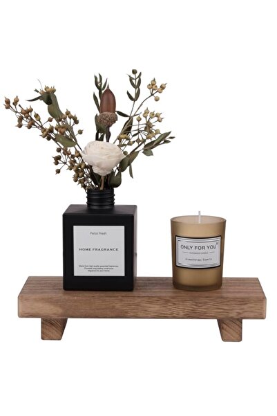 Generic زوكاتيا حامل صينية خشبية صغيرة على قاعدة ديكور حمام ريفي، حامل خشبي م...