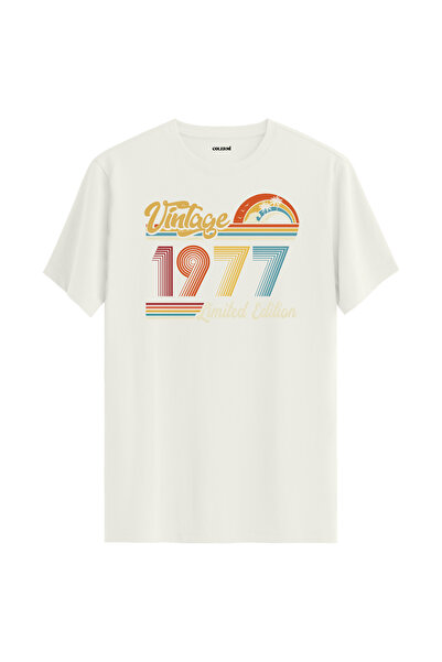 Colermi تي شيرت عتيق لعام 1977 هدية عيد ميلاد برقبة دائرية للجنسين تي شيرت عتيق