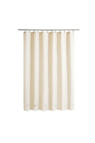 Generic بطانة ستارة حمام من باروسا ديزاين، لون بيج، مزودة بستة مغناطيسات - بط...