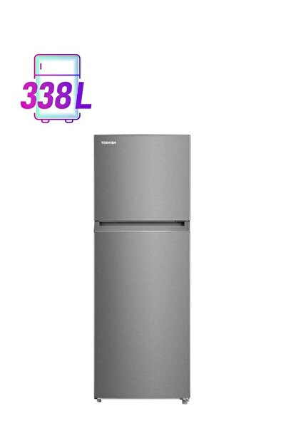 Toshiba ثلاجة علوية ببابين (12 قدم مكعب، 338 لتر)، عاكس، رمادي ليكسيو، GR-RT468WE-PMU(49)