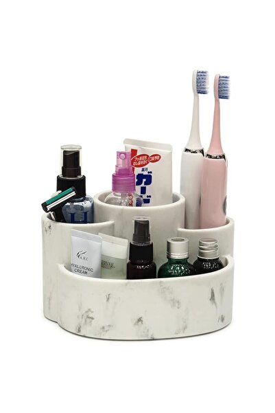 Generic Multi-functional Desk Storage Organizer with 4 Compartments, Marble B...