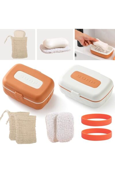 Generic حامل صابون VHYUAH، طبق صابون، علبة صابون سفر 8 قطع، مجموعة حامل صابون...