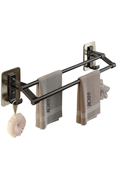 Generic 60cm Towel Rail - Self Adhesive Towel Bar, Anti-Rust Aluminium Rack H...