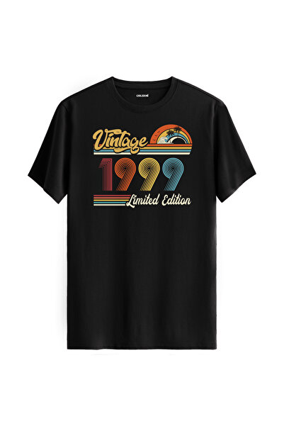 Colermi تي شيرت عتيق لعام 1999 هدية عيد ميلاد برقبة دائرية للجنسين تي شيرت عتيق