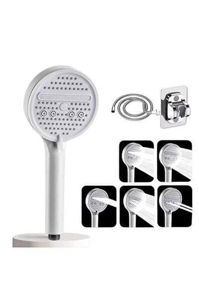 Generic رأس دش DEKII محمول باليد - رأس دش عالي الضغط بخمسة أوضاع رش، لوحة 12 ...