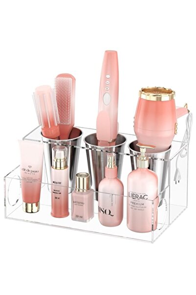 Generic منظم أدوات الشعر من أزوني، منظم مجفف الشعر وتصفيفه من الأكريليك الشفا...