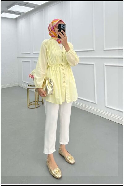 unika boutique Kadın Önü Pile Detaylı Gömlek