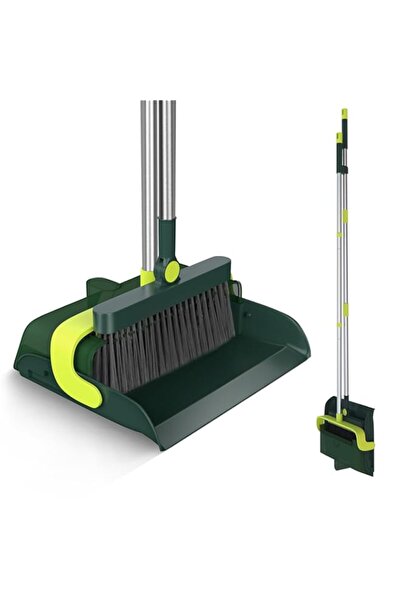 Generic طقم مكنسة ومجرفة من ماستوم، مكنسة قائمة، مجموعة مكنسة ومجرفة تدور 180...