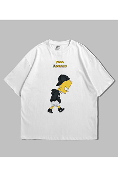 kenoger Unisex Simpson εμπριμέ καλοκαιρινό μπλουζάκι για νέους