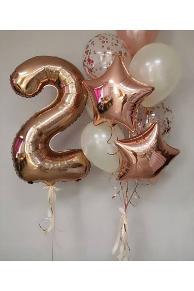 Ezgi Party Store 2 Year Old Birthday Concept Foil Balloon Party Set