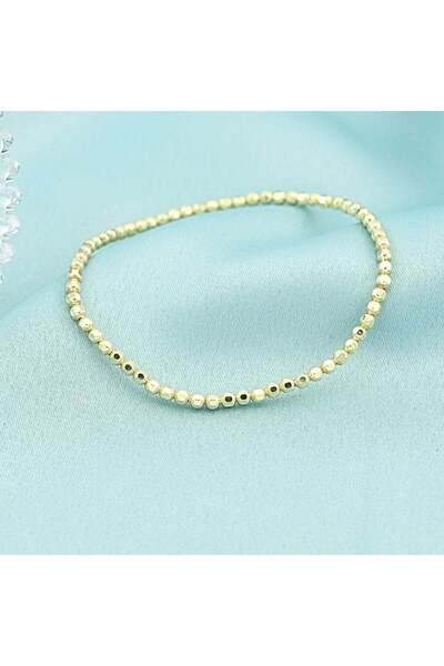 Bijuteria SORELLY Bratara Argint cu Bile Hexagonale Placate cu Aur 3 mm