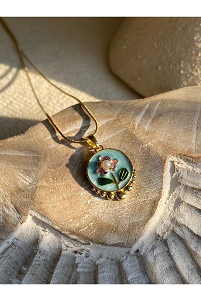 Brethils Spring Messenger Lonely Flower Enamel Necklace Tarnish Free Guaranteed Invoice 45cm