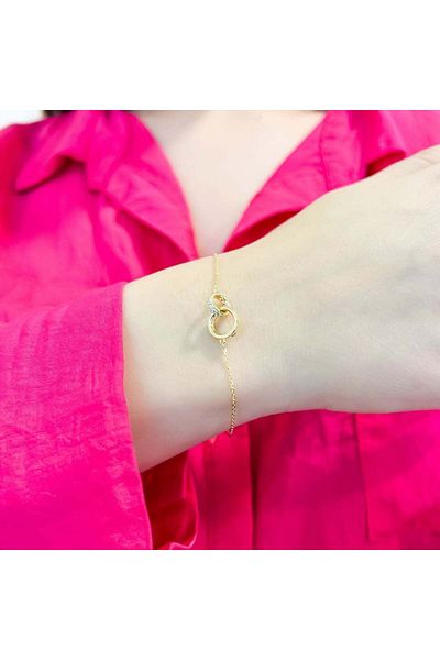 Bijuteria SORELLY Infinity Circles Gold Plated Silver Bracelet