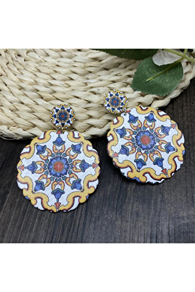 lor Cercei mari lemn model traditional