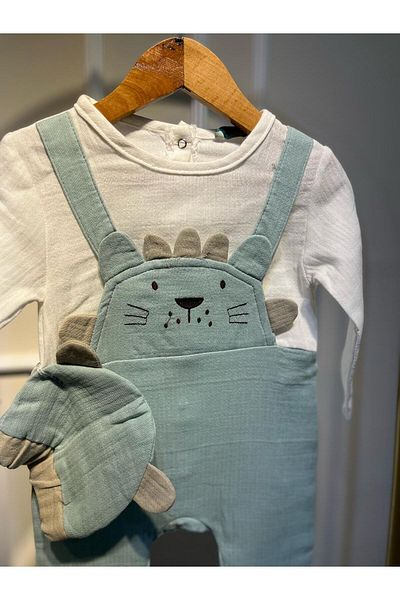 baume clothes Lion Embroidered Muslin Hat Slopet Jumpsuit