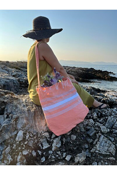 BLUGRIN Peshtemal Convertible Beach Bag |   Orange