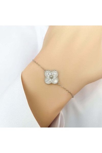 Bijuteria SORELLY Silver Flower Bracelet with Stones