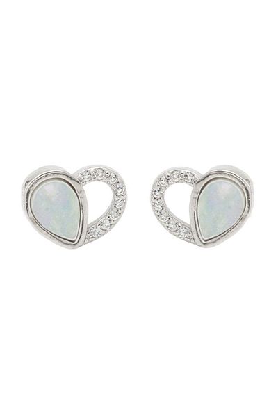 Bijuteria SORELLY Silver Heart Earrings with Mother of Pearl