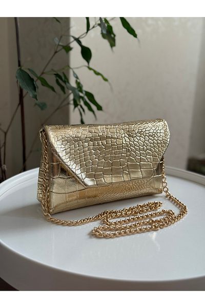 Bagnest Crocodile Pattern Women's Cross Shoulder Bag with Long Chain Strap