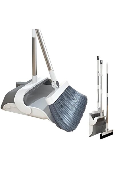 Generic مجموعة مكنسة ومجرفة من Beauenty مكونة من 3 قطع، مكنسة ومجرفة وممسحة م...