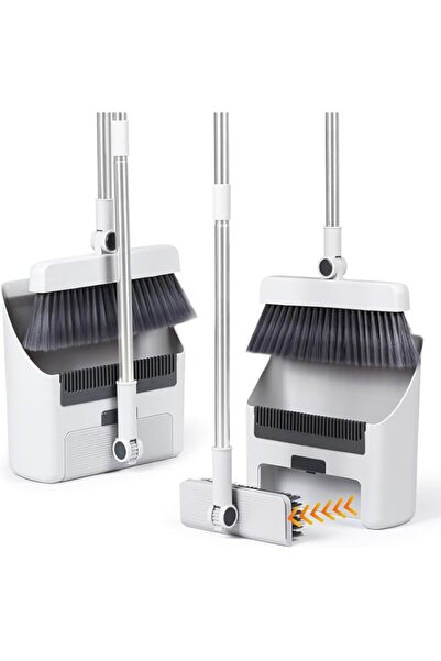 Generic مجموعة مكنسة أوكراتي مع مجرفة، 3 في 1 مكانس للتنظيف الداخلي ومكنسة دف...