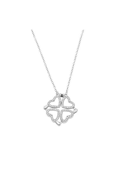 Bijuteria SORELLY 2 in 1 Magnetic Silver Chain Shamrocks and Hearts