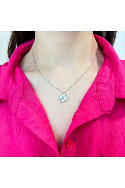 Bijuteria SORELLY Silver Flower Chain with Moonstone