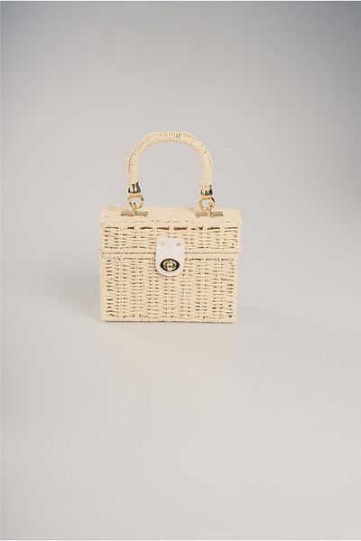 Galat Ççs Women's 17925 Small Size Straw Bag with Shoulder Strap