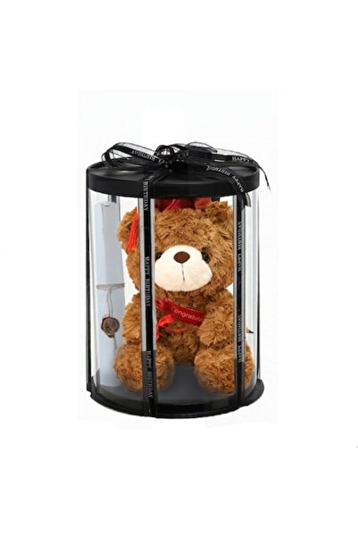VERSAGO Plush Graduation Teddy Bear 2025, Brown with Red Cap, 23 cm, Gift Box