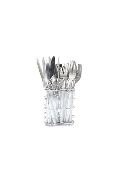 Gusto Casa Sharon 24-piece cutlery set with stand, stainless steel
