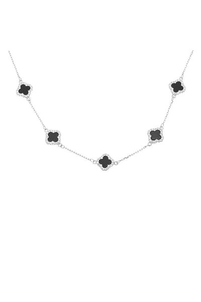 Bijuteria SORELLY Lant Argint Flori cu Onix