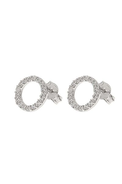 Bijuteria SORELLY Cercei Argint Cerc Minimalist cu Pietre Zirconia