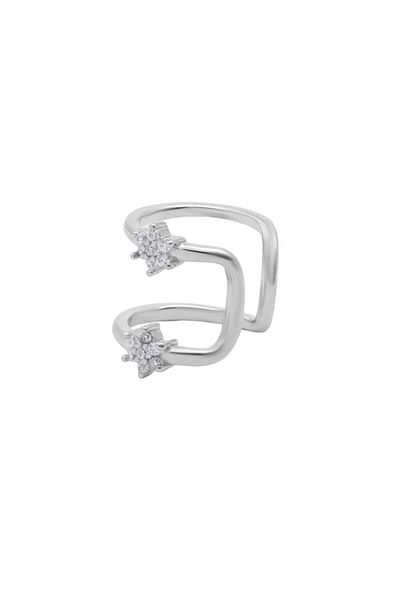 Bijuteria SORELLY Silver Ear Cuffs with Zirconia Stones