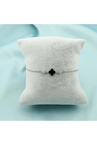 Bijuteria SORELLY Bratara Argint Floare cu Onix si Zirconia