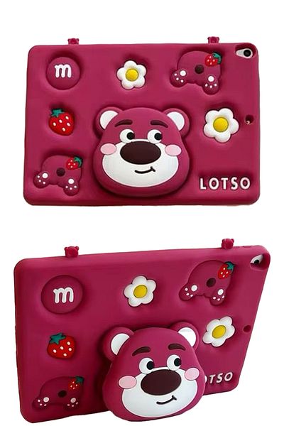 TEKNETSTORE iPad 11 A16 2025 10Th Generation 10.9 Compatible Case Teddy Bear Lot Children's Fun Protective Case with Hanging Stand