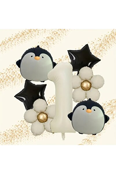 DÜVENCİ TİCARET Σετ μπαλονιών κρέμας πιγκουίνου με χαμομήλι