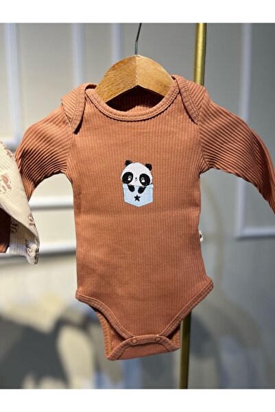 baume clothes Baby Boy 3 Piece 100% Organic Bodysuit Set Brown and Beige Set