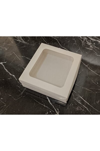 ısp hediye 19x19x7 BEYAZ ASETAT KAPAKLI KUTU (10adet )