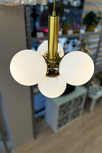 MINIMAL ETICARET VE BILGI TEKNOLOJILERI Globe Golden 3+1 Sarkıt Cam Avize