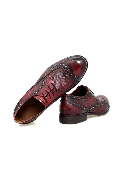 FRANCO CALVANI Bordo Color Lace-Up Genuine Leather Men's Shoes