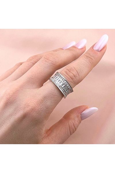 Bijuteria SORELLY Inel Argint cu Pietre Zirconia Baguette Stack 14
