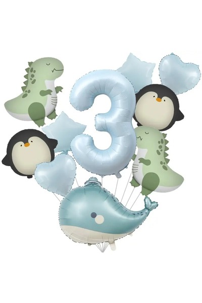 DÜVENCİ TİCARET 10 Adet Penguen Dinozor Yunus Sualtı Hayvan Temalı - Sevimli ...