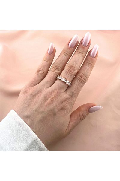Bijuteria SORELLY Marquise Eternity 13 Rose Gold Plated Silver Ring