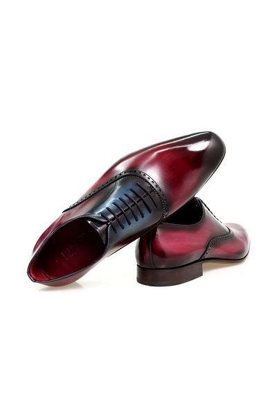 FRANCO CALVANI Bordo Color Lace-Up Genuine Leather Men's Shoes