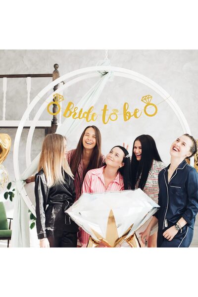 Dekals Gold Bride to Be Calligraphy Banner – Glittering Lettering Banner for ...