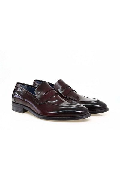 FRANCO CALVANI Bordo Color Laceless Genuine Leather Men's Shoes