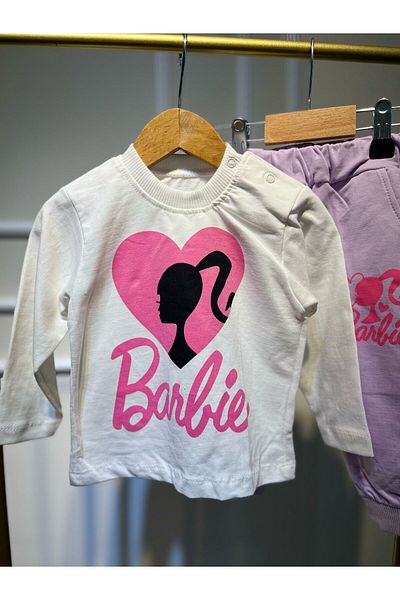 baume clothes Baby Girl Printed 3-Piece Bottom-Top Lilac Set