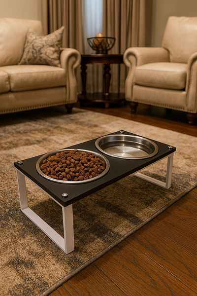 Okay Healthy Eating Stand for Cats and Dogs, Stainless Steel Stylish Design and Non-Slip Feet