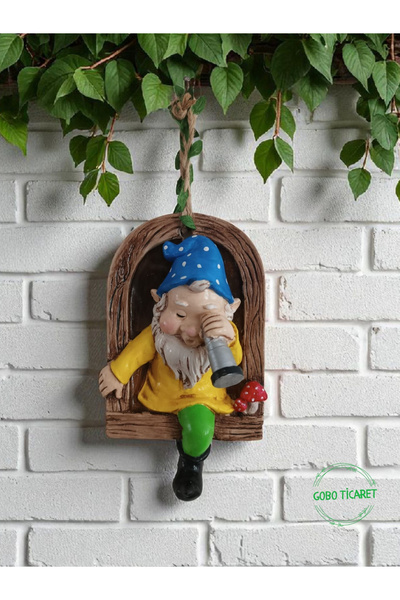 Gobo Dürbünlü Cüce Kapı Duvar Balkon Süsü Farklı Renklerde 14x10 cm